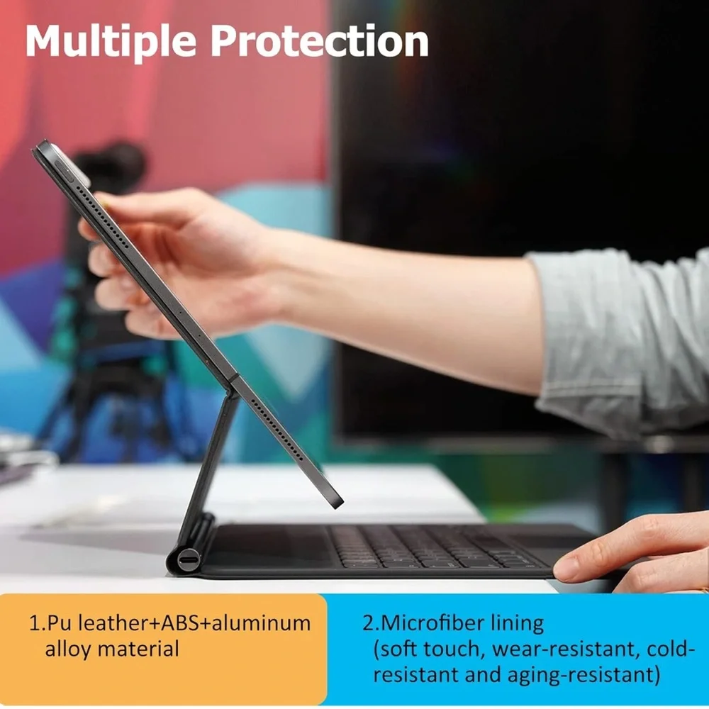 Keyboard Case for iPad Pro 12.9 inch (2022-2018) Wireless Bluetooth, Backlit